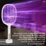 Mückenabwehrgerät, Mückensammler Lampe & Schläger 2-in-1, USB-Aufladung, 6 LED-Leuchtstoffröhren, Insektentrappgerät für Zuhause und Draußen, Insekten- und Fliegenfänger, Fliegengitter