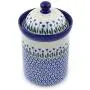 Polish Pottery 9-inch Jar with Lid made by Ceramika Artystyczna (Water Tulip Theme) + Certificate of Authenticity Polish Pottery 9-inch Jar with Lid made by Ceramika Artystyczna (Water Tulip Theme) + Certificate of Authenticity