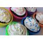 Pantry Elements Silicone Cupcake Liners Baking Cups - 12 Pack Vibrant Muffin Cake Molds in Bonus Screw Top Storage Jar