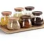 Bouteilles en verre scellées, Réserves de grains pour la cuisine et la maison, Un ensemble de 3. Bouteilles en verre scellées, Réserves de grains pour la cuisine et la maison, Un ensemble de 3.
