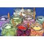 1PCS 250ML/8.5Oz Empty Glass Clear Bath Salt Seasoning Sauce Jar Bottle Kitchen Container With Wooden Spoon And Cork Cap For Storing Food Bath Salt Cosmetic Powder Sugar Honey Nuts Dry Candy BBQ