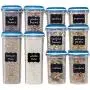 Shazo Food Storage Containers 20-Piece Set (10 Container Set) - Airtight Dry Food with Innovative Dual Utility Interchangeable Lid, FREE 14 pc Measuring Cups/Spoons, One Lid Fits All, Freezer Safe