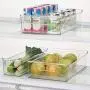 Organisateur de Rangement en Plastique Transparent pour Frigo/Congélo - mDesign (Lot de 6) – Boîtes pour Fruits, Légumes, Yaourts, Snacks, Pâtes – 35.6 cm (14