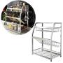 3 Tier Spice Rack, Stainless Steel Seasoning Organizer Standing Rack Shelf, Kitchen Spice Bottle Jar Holder Bathroom Storage Rack