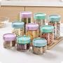 1pcs Kitchen glass sealed jars with lid cereals snacks storage tank milk powder candy cookie container storage bottle WF815415,250ML-blue