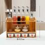 Kitchen Storage Containers Spice Jar,Wall Mount Wooden Spice Rack Set,Kitchen Storage Vinegar Soy Sauce Wine Bottle