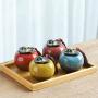 QIANZICAI Tea Cans, Red Persimmon Ceramic Storage Jars, Everything Goes Well, Creative Gifts, Gifts/Ornaments Tea Ceremony Accessories (Color : Red)