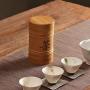 Assiduousic Food Storage Jar Bamboo Tea Box Loose Leaf Tea Box Organic Bamboo Container Tea Canister Portable Airtight Food Storage Canister Chinese Tea Character Engraving Tea Leaf Storage Box