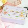 Nordic Marble Rectangular Clamshell Iron Box Tea Coffee Bean Sugar Storage Jars Cookie Candy Nougat Storage Box,B