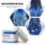MOFAJANG Hair Coloring Dye Wax, Instant Hair Wax, Temporary Hairstyle Cream 4.23 oz, Hair Pomades, Natural Hairstyle Wax for Men and Women Party Cosplay (Blue)