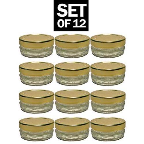 Small Mini Glass Jars With Tin Lids - 12 pack x 0.5 oz ? All Purpose Empty Storage Jars