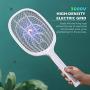 Bug Zapper, 3000 Volt Indoor & Outdoor Electric Fly Swatter, USB Rechargeable Mosquito Killer Racket for Home Bedroom, Kitchen,Office, Backyard, Patio,Safe to Touch with 3-Layer Safety Mesh