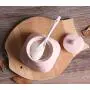 Retro Kirschblüten Keramik Zuckerbowl Set mit Zuckerdose und Löffel, Salztopf, Pfefferbehälter, Gewürzbehälter, Box, Condiments, Spice Racks Holder für Küche und Haushalt, Rosa
