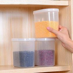 Kitchen crisper, plastic transparent refrigerator sealed box, covered grain storage box
