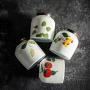 Foylome Set of 4 Hand Drawn Flower Tea Can Kitchen Canister Set with Wood Lids Sugar, Coffee, Flour or Food Storage Jar