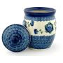 Polish Pottery Jar with Lid 6-inch Blue Poppies