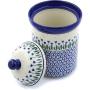 Polish Pottery 9-inch Jar with Lid made by Ceramika Artystyczna (Water Tulip Theme) + Certificate of Authenticity