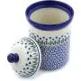 Polish Pottery 9-inch Jar with Lid made by Ceramika Artystyczna (Water Tulip Theme) + Certificate of Authenticity Polish Pottery 9-inch Jar with Lid made by Ceramika Artystyczna (Water Tulip Theme) + Certificate of Authenticity