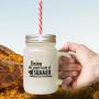 Soft Pink Enjoy The Sweet Taste Of Summer Frosted Glass Mason Jar With Straw
