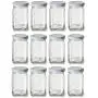 Nakpunar 12 Stück viktorianische Glasbehälter mit Plastikschalen (6 fl oz, Weiß)