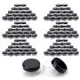 Tosnail 120 Pieces 3 Gram Clear Plastic Cosmetic Containers with Black Lids Lip Balm Containers Beads Organizer