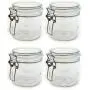 Die Grindstone | 400 ml (14 Oz) PET Kunststoff Kilner Gläser | Runder Klare Acryl Aufbewahrungsgläser | Verschließbare Mason Stil Behältnisse mit Klappverschluss | Mehrere Anwendungen | Luftdichte Verschlussdeckel mit Klickverschluss | Packung mit 4