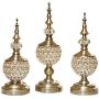 Sevenmore Living Room Decoration Metal Glass Fruit Tray Storage Jar Handicraft Crystal Candy Jar (A:1234CM)