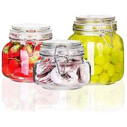 XSWZAQ Glass sealed jars, passion fruit, lemon honey bottle, jam jar, glass bottle, 3 sets