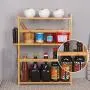 Bambus-Gewürzregal 2-stufige Küchen-Bad Schrank-Organizer mit verstellbaren Regalen, für Gewürzflaschen & Küchenschrank-Organizer