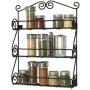 Pentaero 3-Tier Spice Rack Spice Jars Bottle Holder Storage Organizer Shelf for Kitchen, Wrought Iron Kitchen Rack, Kitchen Rack, Kitchen Storage Rack, Wall-Mounted Seasoning Rack (Black)