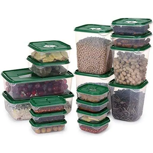 Kaxich Set of 17 Airtight Food Storage Container, Stackable Reusable Hot Cold Foods Lunch Box Case Pot, Food Grade Plastic, Freezer Dishwasher Safe, BPA Free, Great for Refrigerator Microwave Kaxich Set of 17 Airtight Food Storage Container, Stackable Reusable Hot Cold Foods Lunch Box Case Pot, Food Grade Plastic, Freezer Dishwasher Safe, BPA Free, Great for Refrigerator Microwave
