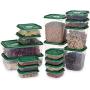 Kaxich Set of 17 Airtight Food Storage Container, Stackable Reusable Hot Cold Foods Lunch Box Case Pot, Food Grade Plastic, Freezer Dishwasher Safe, BPA Free, Great for Refrigerator Microwave