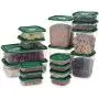 Kaxich Set of 17 Airtight Food Storage Container, Stackable Reusable Hot Cold Foods Lunch Box Case Pot, Food Grade Plastic, Freezer Dishwasher Safe, BPA Free, Great for Refrigerator Microwave Kaxich Set of 17 Airtight Food Storage Container, Stackable Reusable Hot Cold Foods Lunch Box Case Pot, Food Grade Plastic, Freezer Dishwasher Safe, BPA Free, Great for Refrigerator Microwave