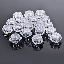 LIYAR 5g Cosmetic Jars Makeup Plastic Jars BPA FREE Samples Lip Balm Containers Empty Plastic Jars Cosmetic Containers Small Plastic Containers with Lids(Diamond Shaped,40 Pack)