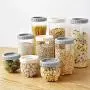 Ensemble de contenants en plastique transparent avec couvercle pour le stockage de denrées alimentaires, bouteilles, pots, grains secs, conserve de produits secs, pf91611, S abricot. Ensemble de contenants en plastique transparent avec couvercle pour le stockage de denrées alimentaires, bouteilles, pots, grains secs, conserve de produits secs, pf91611, S abricot.