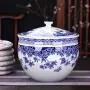 Keramikbehälter Blau und Weiß Porzellan Teekanne Feuchtigkeitsdichter Teekonsumbehälter Dekoratives Zubehör (Farbe: Blau, Größe: 171725cm)