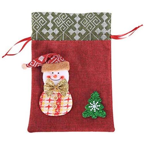 BLagenertJ Christmas Linen Pouch Biscuits Candy Gift Bag Storage Pouch for Xmas Children Supplies Snowman