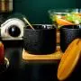 Spice Gl?ser Schwarz Küche Liefert Salz Gewürz Box Europ?ischen Stil Keramik Gewürz Glas Küche Werkzeug Set Mit L?ffel Mit Deckel Condiment bottles (Farbe : B)