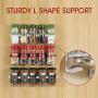 CAXXA 50 Spice Gripper Strip Clips Extra Support Spice Rack Dispenser Cabinet Kitchen Holder Storage | 10 Strips Holds 50 Spice Jars, 5 Black and 5 White Strips