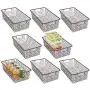 mDesign Modern Farmhouse Metal Wire Storage Organizer Bin Basket with Handles for Kitchen Cabinets, Pantry, Closets, Bedrooms, Bathrooms - 16.25" Long, 8 Pack - Bronze mDesign Modern Farmhouse Metal Wire Storage Organizer Bin Basket with Handles for Kitchen Cabinets, Pantry, Closets, Bedrooms, Bathrooms - 16.25" Long, 8 Pack - Bronze
