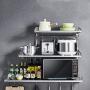 Spice Rack Wall Mount Multi-Function Organizer Single Stainless Steel Herb Jar Container Microwave Oven Shelf Storage For Kitchen Bathrooms Pantry Home Cabinet Organizers (Size : 100x35x12.8cm)