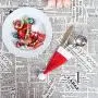 Holata 12Pcs Christmas Decorative Tableware Fork Set  Christmas Hat Storage Tool