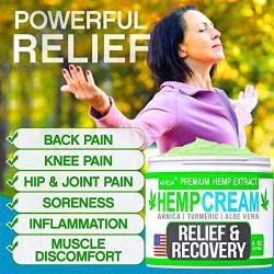 Instant Hemp Cream - Made in USA - Relieves Muscle, Foot, Shoulder, Joints and Back - Natural Hemp Oil Extract Gel with MSM - Glucosаminе - Arnica - Turmeric - 4oz