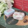 Milue Flower Tin Trinket Jewelry Coin Box Tinplate Storage Case Small Rectangular