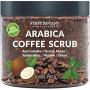 100% Natural Arabica Coffee Scrub with Organic Coffee, Coconut and Shea Butter - Best Acne, Anti Cellulite and Stretch Mark treatment, Spider Vein Therapy for Varicose Veins & Eczema 10 oz