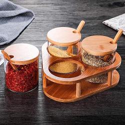 3pcs 280ML Kitchen Spice Jars Tank Square Glass Containers Seasoning Bottle Set Condiment Jar with Cover Lid Kitchen Gadget Condiment bottles