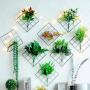 Milue Iron Mesh Grid Panel Photo Holder Artificial Flower Storage Rack Wall Home Decor
