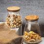 Kitchen Vases Glass Seasoning Jar Wooden Lid Spice Storage Box Candy Jar,small