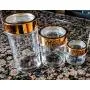 SET OF 3 ELEGANT GLASS JAR WITH COPPER LIDS, ideal for decoration or for Herbs, Spices, Loose Leaf Teas, and Coffee - apothecary jars - cotton ball holder - jars for storing spices - bathroom caniste