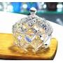 FUYU Embossed Crystal Lead Free Glass Sugar Storage Jar Candy Snack Jar with Lid